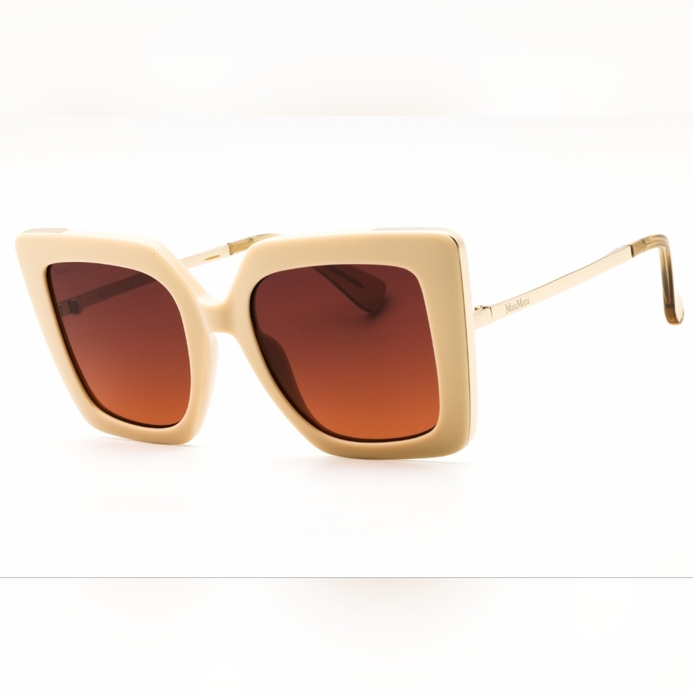 Max Mara MM0051 Woman's Sunglasses, Ivory / Gradient Brown - Picture 5 of 8